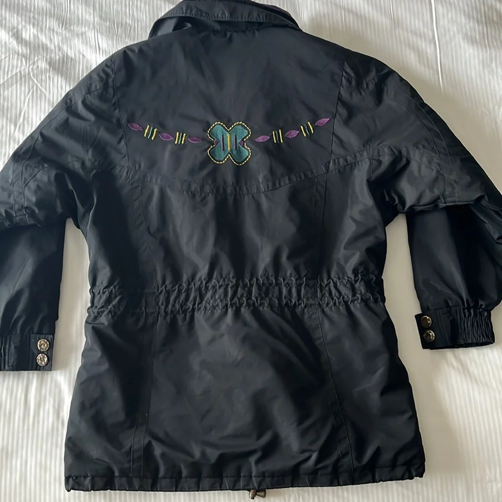 Vintage Nordica Ski Jacket Black Purple Size 8 Large - Picture 14 of 16